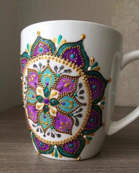 ​Идеи точечной росписи чашек