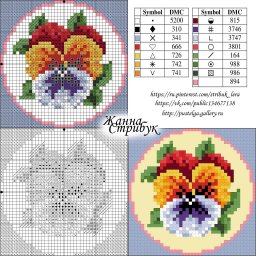 Вышивка крестиком цветочков