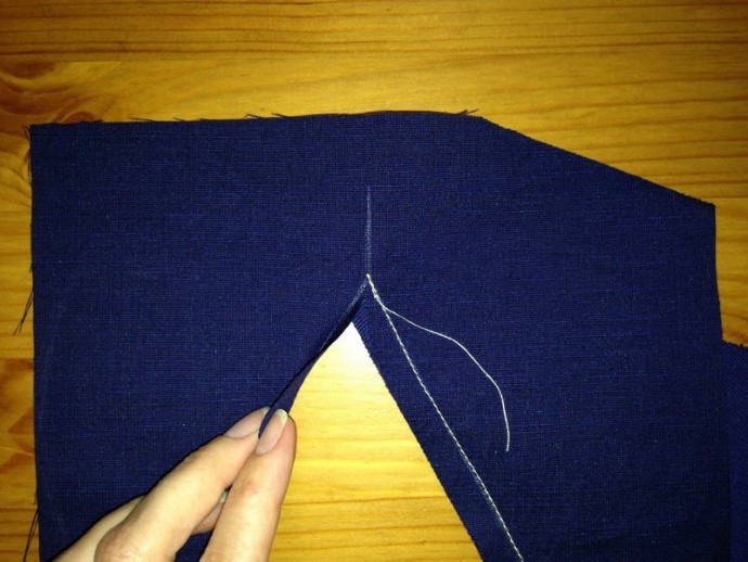 Как втачать деталь с острым углом