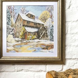 ​Вышиваем дом с мельницей