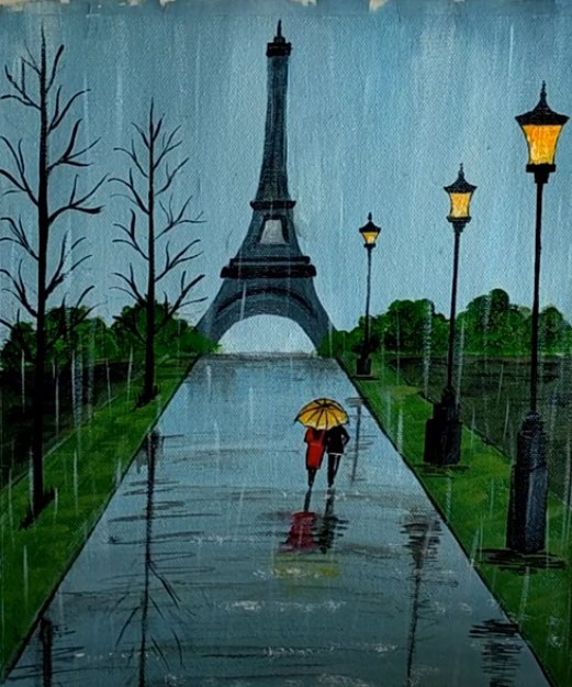 ​Рисуем дождливый Париж