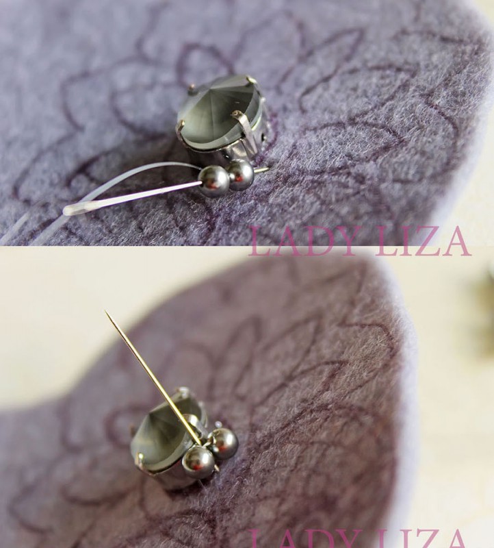 Вышиваем брошь «Ночной цветок» бисером и канителью