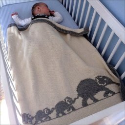 Жаккардовый узор со слониками: идея детского пледа