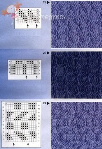 Узоры из лицевых и изнаночных петель