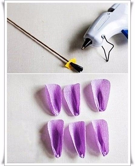 Красивый букет тюльпанов из гофрированной бумаги Красивый букет тюльпанов из гофрированной бумаги