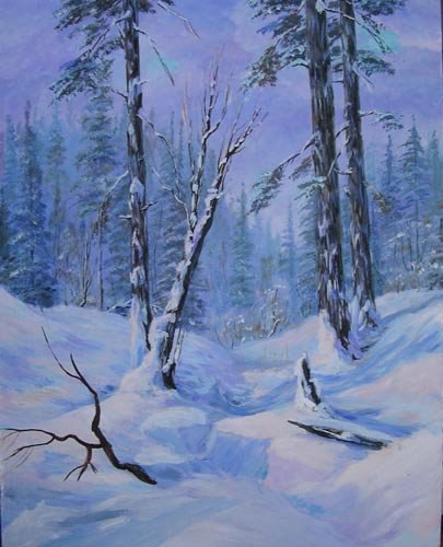 Рисуем зимний лес