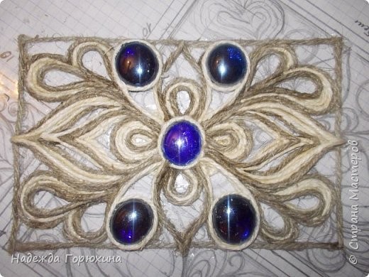 ​Шкатулка в технике джутовой филиграни