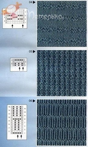 Узоры из лицевых и изнаночных петель