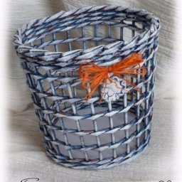 Воздушная корзинка из газет