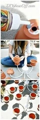 Кашпо из старой люстры