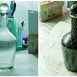 Преображение графина при помощи точечной росписи