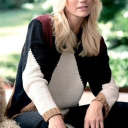 Джемпер с узором из больших ромбов