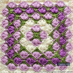 Новый цветной квадрат для вязания крючком