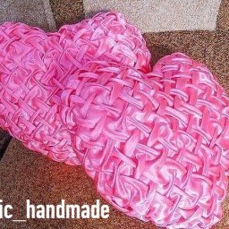 ​Подушка-сердечко в технике "буфы"