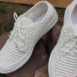 Вязаные мокасины на подошве