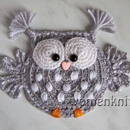 Аппликация сова крючком