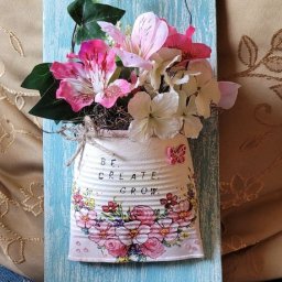 Цветочные горшки из консервных банок