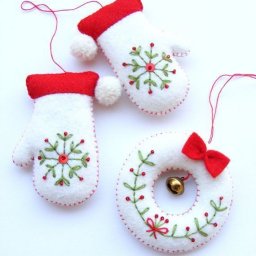 Игрушки из фетра на елочку