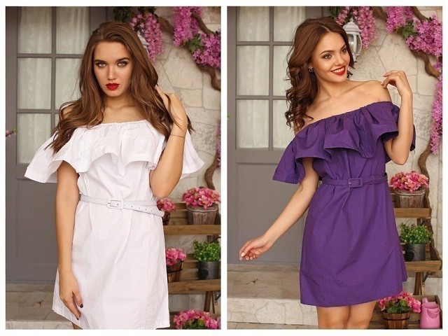 ​Как сшить платье с оборкой (воланом) на плечах