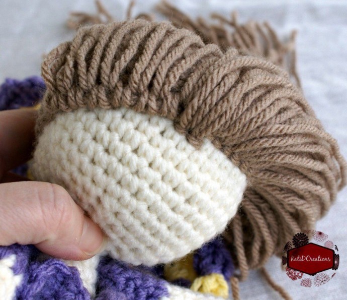 Прическа вязаной куколке: мастер-класс