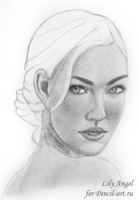 Рисуем портрет Меган Фокс