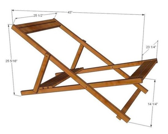 Чертеж простого шезлонга