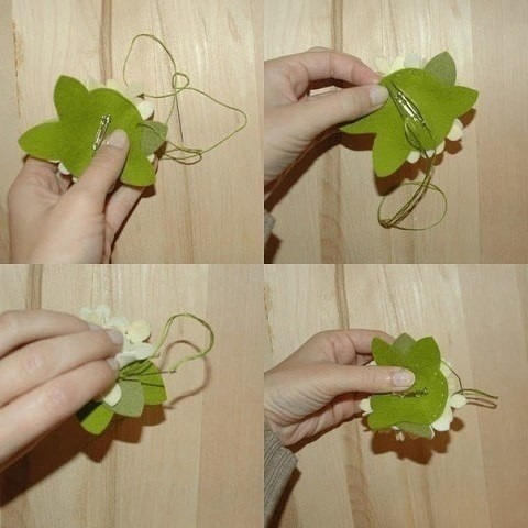 Гортензия из фетра