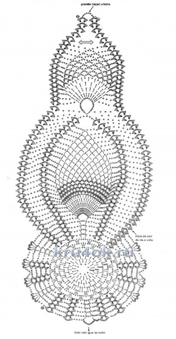 Изысканная продолговатая салфетка крючком