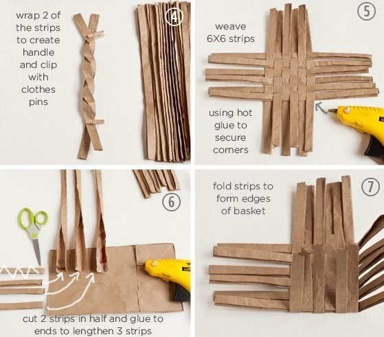 Подарочная корзинка из бумажных пакетов