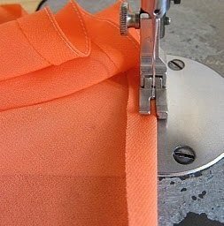 Обработка края шифона