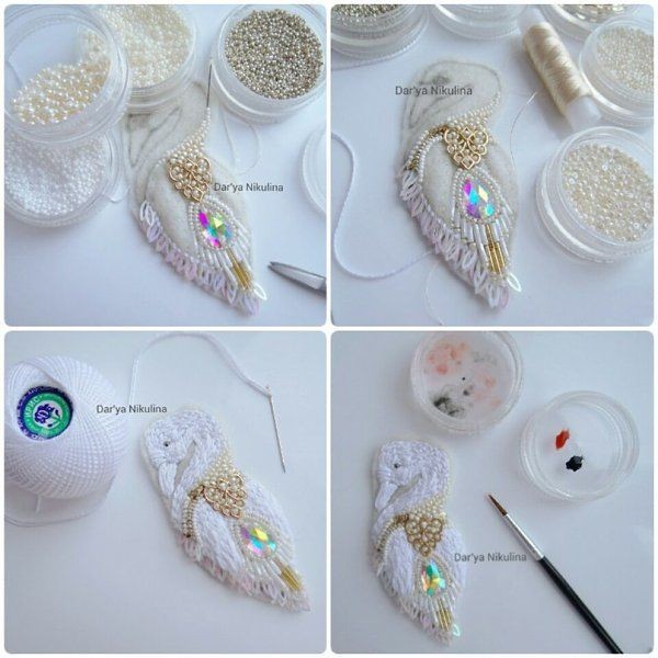 Шикарная брошка "Лебедь": мастер-класс