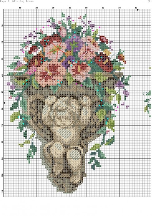 Стильная вышивка ангела и ракушки Стильная вышивка ангела и ракушки