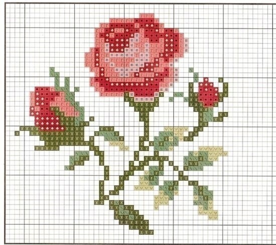 ​Вышиваем небольшие розочки