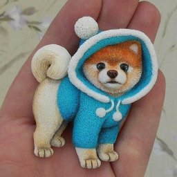 Броши и подвески из полимерной глины, расписанные акрилом