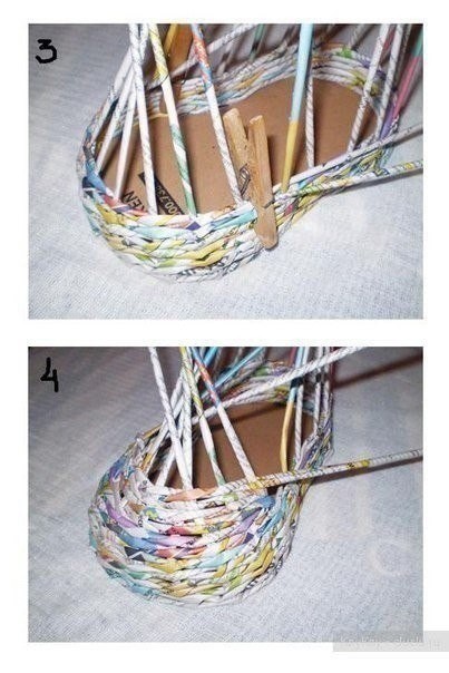 Плетем башмачок из газетных трубочек