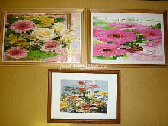 Панно с эффектом 3D из двух одинаковых открыток "Цветочная поляна" Панно с эффектом 3D из двух одинаковых открыток "Цветочная поляна"