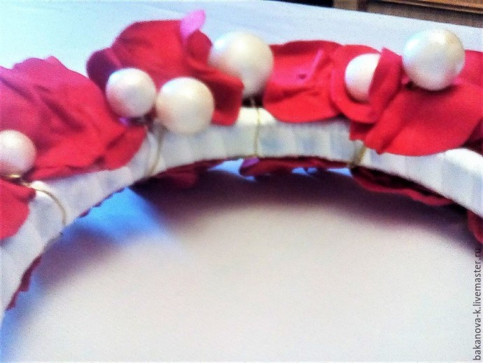 Оформление тыльной части цветочного ободка