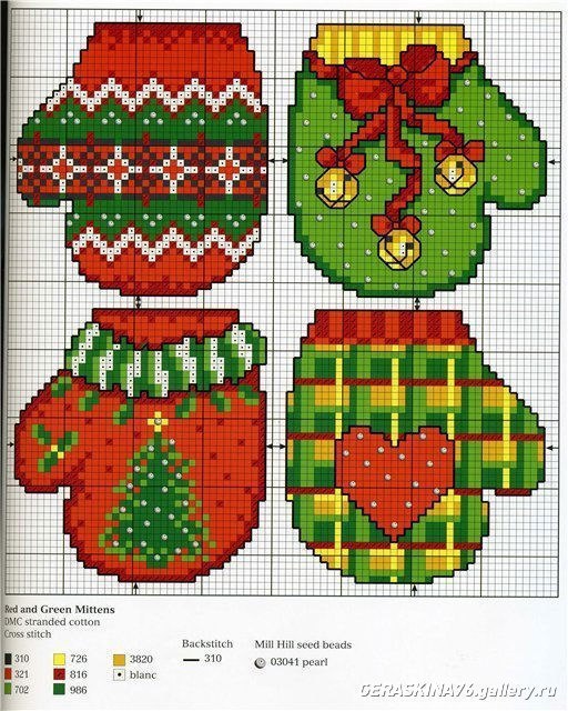 Новогодние схемы для вышивки