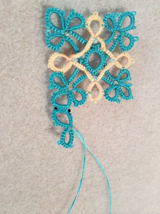 Зажим в технике фриволите