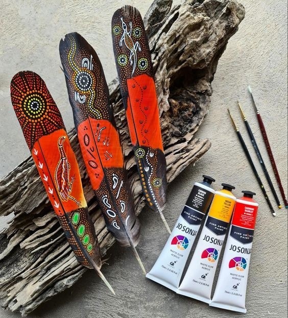 ​Рисуем на перьях