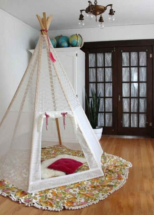 Мастерим шалаш для ребёнка