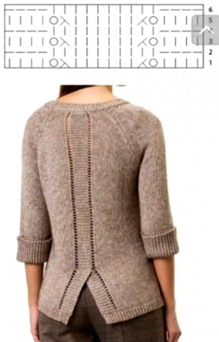 Очень красивый узор для пуловера спицами