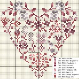 Вышиваем сердечки с цветочными орнаментами