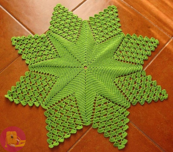 Звездный коврик крючком Звездный коврик крючком