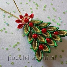 Елочка из лент канзаши