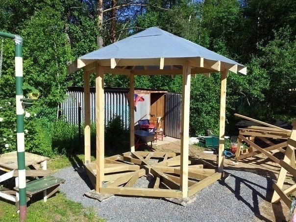 Строительство шестигранной беседки своими руками