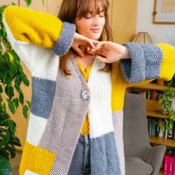 Кардиган из цветных блоков