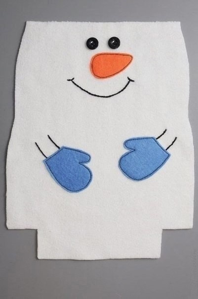 Новогодний снеговик-мешочек для сладостей