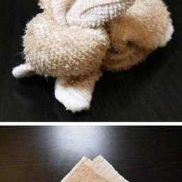 Зайчики из полотенец