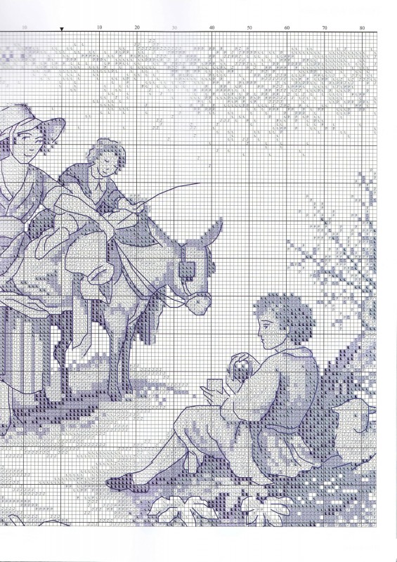 Бело-синяя вышивка